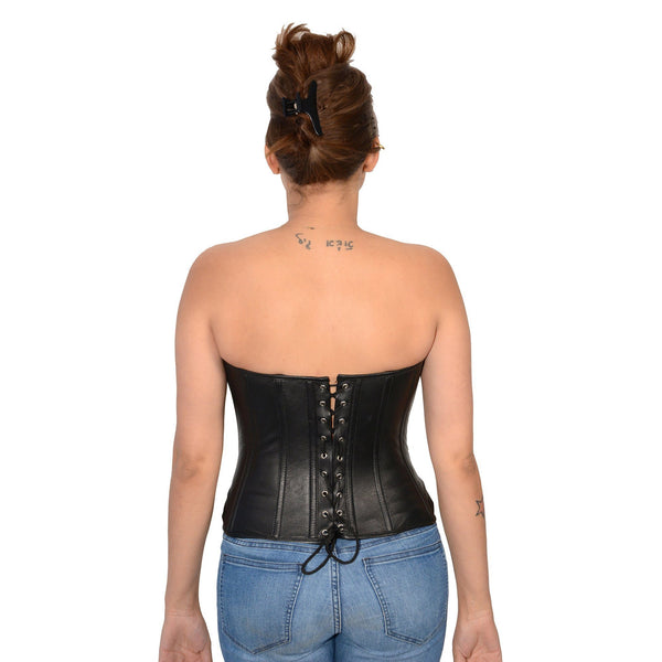 Milwaukee Leather MLL4594 Ladies Black Lambskin Leather Fitted Corset