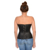 Milwaukee Leather MLL4598 Ladies Black Lambskin Zipper and Buckle Front Corset