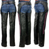 Milwaukee Leather MLL6500 Women's Leather Black and Purple Hip Set Chaps