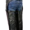 Milwaukee Leather MLL6500 Women's Leather Black and Purple Hip Set Chaps