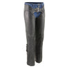 Milwaukee Leather MLL6520 Women’s 'Laced' Black Leather Motorcycle Chaps