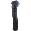 Milwaukee Leather Chaps for Women Black Lightweight Naked Goat Skin- Accent Lace Detailing Motorcycle Chap- MLL6535