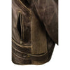 Milwaukee Leather MLM1503 Men's Distressed Brown ‘Racer’ Motorcycle Vented Leather Rider Jacket