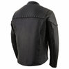 Milwaukee Leather MLM1504 Men's Black ‘The Skelly Racer’ Premium Moto Leather Jacket