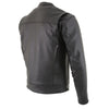 Milwaukee Leather MLM1506 Men's Black Premium Leather Motorcycle Jacket w/ Utility Pockets Cool-Tec Leather Treatement