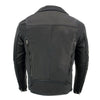 Milwaukee Leather MLM1516 Black Real Leather Motorcycle Jacket for Men – Vintage Brando Style Biker Jacket