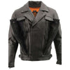 Milwaukee Leather MLM1520 Men's Pistol Pete Vented Black Leather Cruiser Jacket