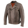 Milwaukee Leather MLM1522 Men's ‘Vented’ Retro Brown Leather Motorcycle Jacket