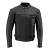 Milwaukee Leather MLM1560 Men's Black Long Body and Vented Motorcycle Leather Jacket