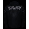 Milwaukee Leather MLM1563 Men's Black Leather Scooter Style Motorcycle Jacket with Reflective Skulls w/ Hoodie