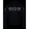 Milwaukee Leather MLM1563 Men's Black Leather Scooter Style Motorcycle Jacket with Reflective Skulls w/ Hoodie