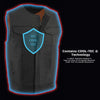 Milwaukee Leather MLM3515 Men's Black “Cool-Tec” Naked Leather Vest - Club Style Collarless Motorcycle Rider Vest