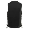 Milwaukee Leather MLM3520 Men's Black Straight Bottom Side Lace Motorcycle Leather Vest
