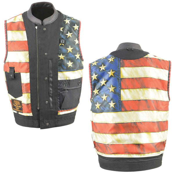 Americano Men's Club Style Leather Vest