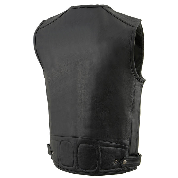 Milwaukee Leather MLM3580 Men's Black ‘Super Utility-Multi Pocket Vest’ Motorcycle Biker Leather Vest