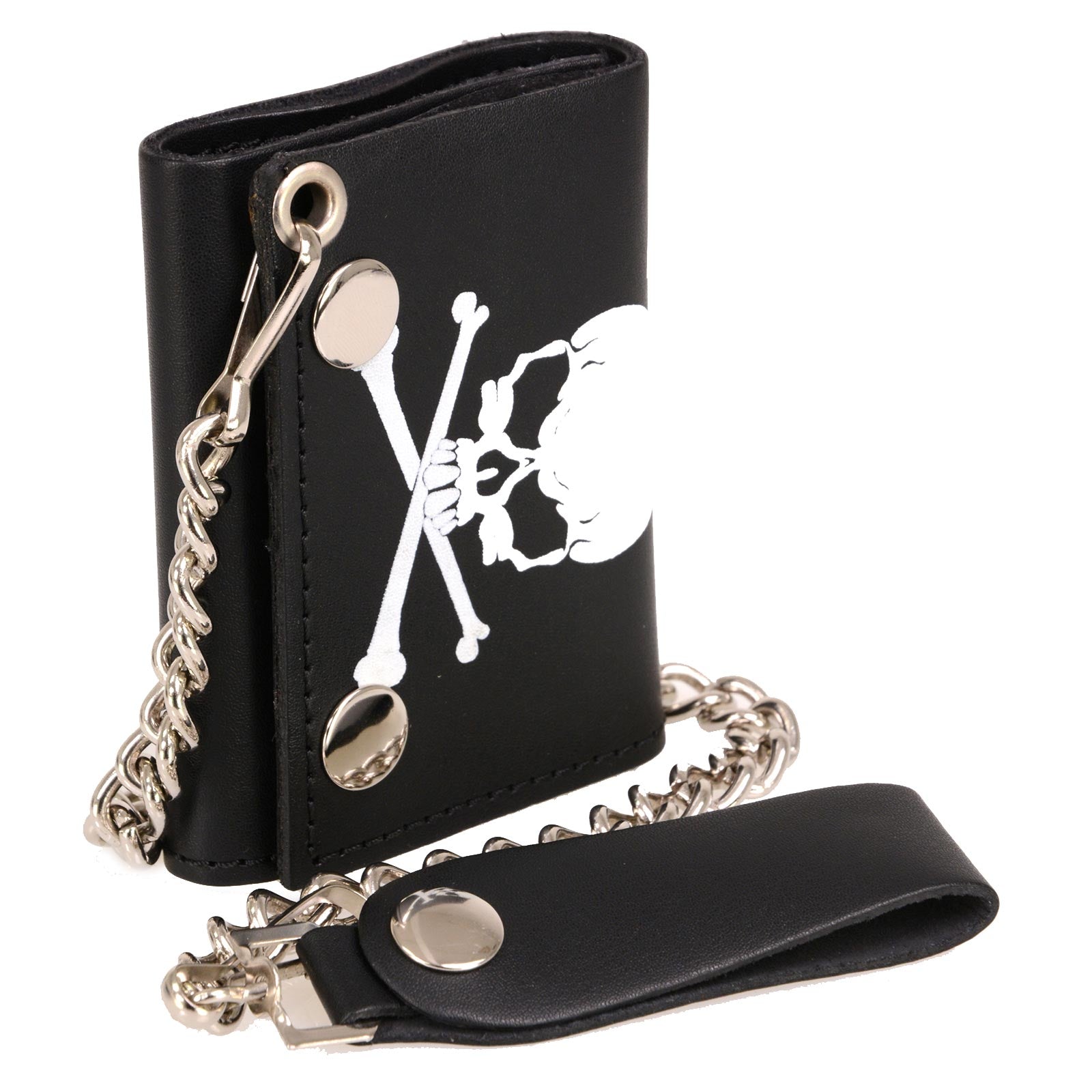 Tri fold biker wallet with online chain