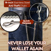 Milwaukee Leather MLW7890 Men's 6" Leather Bi-Fold Biker Wallet w/ Anti-Theft Stainless Steel Chain and Zipper Pocket