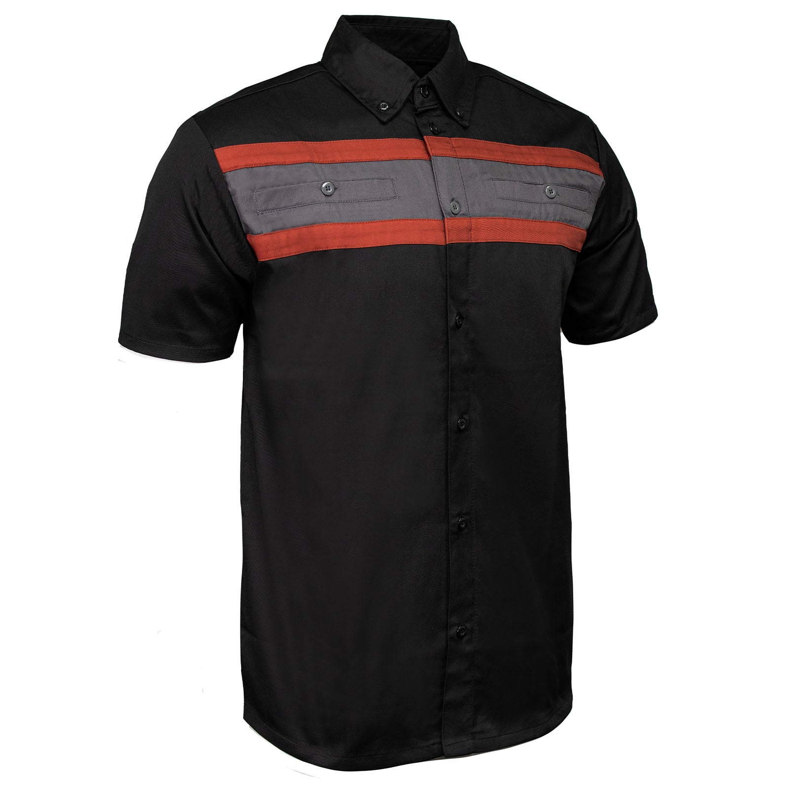 MMCC Men's Petrol Classic Mechanic Button Up Shirt - Dual Chest Pockets - Microfiber Panel - Rider Ready - MMC16008