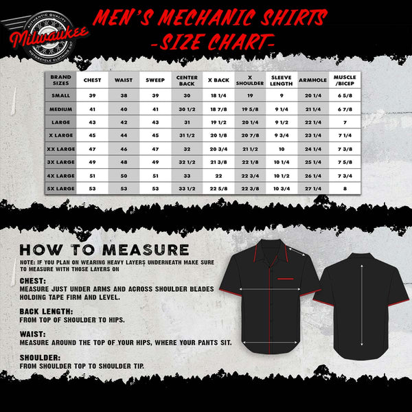 Milwaukee Motorcycle Clothing Co. Men’s Blk/Orange Mechanic Work Shirt – w / Reflective Strip, Rider‑Built MDM11610