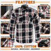 Milwaukee Leather Men's Flannel Plaid Shirt Black and White with Red Long Sleeve Cotton Button Down Shirt MNG11625