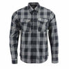 Milwaukee Leather Men's Flannel Plaid Shirt Black and Grey Long Sleeve Cotton Button Down Shirt MNG11630