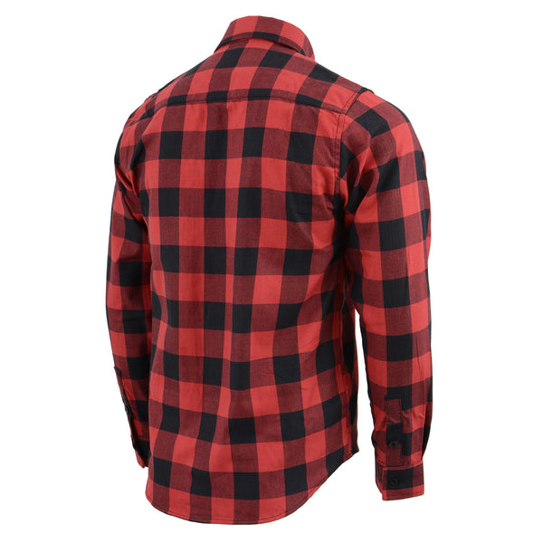 NexGen MNG11631 Men's Black and Red Long Sleeve Cotton Flannel Shirt