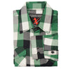 Milwaukee Leather Men's Flannel Plaid Shirt Green and White Long Sleeve Cotton Button Down Shirt MNG11636