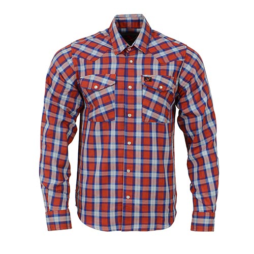 Milwaukee Leather MNG11638 Men's Red and Blue with White Long Sleeve Cotton Flannel Shirt