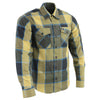 NexGen MNG11639 Men's Beige with Black and Blue Long Sleeve Cotton Flannel Shirt