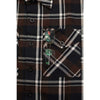 NexGen MNG11643 Men's Brown and Black with White Long Sleeve Cotton Flannel Shirt