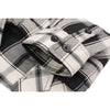 Milwaukee Leather Men's Flannel Plaid Shirt Black and White Long Sleeve Cotton Button Down Shirt MNG11644