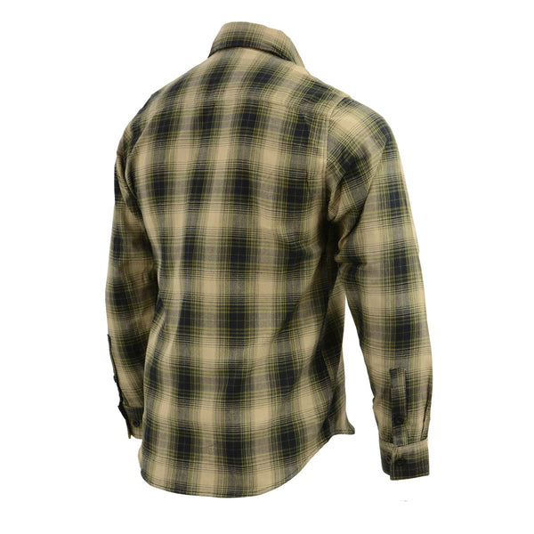 Milwaukee Leather MNG11649 Men's Grey with Black Long Sleeve Cotton Flannel Shirt