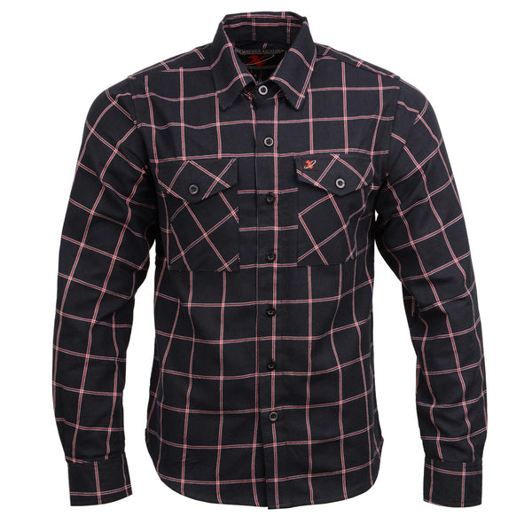 Milwaukee Leather MNG11651 Men's Black and Red Long Sleeve Cotton Flannel Shirt