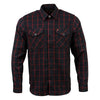 Milwaukee Leather MNG11665 Men's Black and Red Long Sleeve Cotton Flannel Shirt