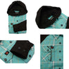 Milwaukee Leather MNG21601 Women's Casual Black and Teal Long Sleeve Cotton Flannel Shirt with Hoodie