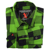 Milwaukee Leather MNG21606 Women's Casual Lime Green and Black Long Sleeve Cotton Casual Flannel Shirt