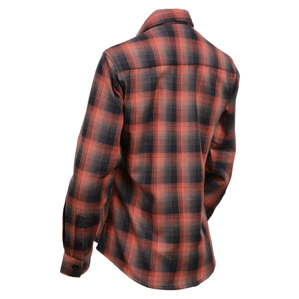 Milwaukee Leather MNG21607 Women's Casual Red and Black Long Sleeve Cotton Casual Flannel Shirt