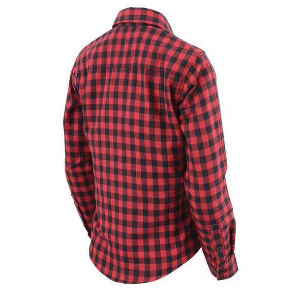 Milwaukee Leather MNG21609 Women's Casual Red and Black Long Sleeve Cotton Casual Flannel Shirt