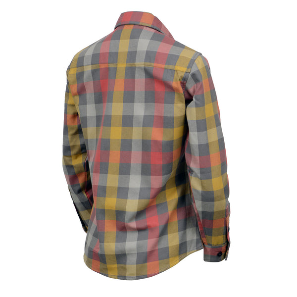 Milwaukee Leather Women's Gray and Red with Yellow Long Sleeve Cotton Flannel Shirt MNG21614