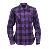 Milwaukee Leather MNG21619 Women's Black and Purple Long Sleeve Cotton Flannel Shirt