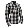 Milwaukee Leather MNG21633 Women's Casual Black and White Long Sleeve Cotton Flannel Shirt