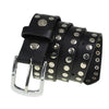 Milwaukee Leather MP7100 Men's Studded Black Genuine Leather Belt for Biker with Buckle - 1.5 inches Wide