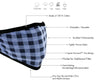 Milwaukee Leather MP7924FM 'Blue Checkered' 100 % Cotton Protective Face Mask with Optional Filter Pocket