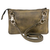 Milwaukee Leather MP8820 Women's Retro Brown Leather Shoulder Bag with Zipper Closure and Leather Strap