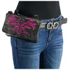 Milwaukee Leather MP8852 Women's Black and Pink Leather Multi Pocket Belt Bag