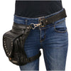 Milwaukee Leather MP8882 Black Conceal and Carry Leather Thigh Bag with Waist Belt