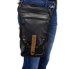 Milwaukee Leather MP8899 Black Conceal and Carry Leather Thigh Bag with Waist Belt