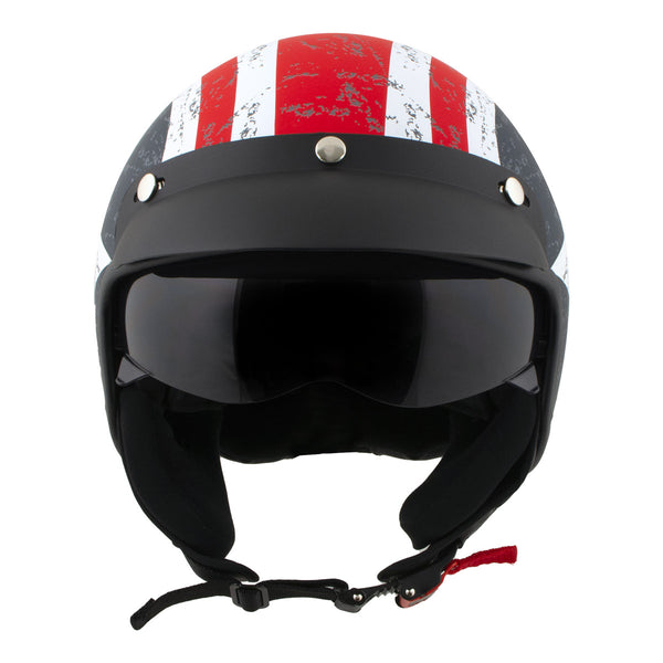 Milwaukee Helmets MPH9701DOT 'Maverick' 3/4 Open Face Stars and Stripes Motorcycle Helmet for Men and Women Biker