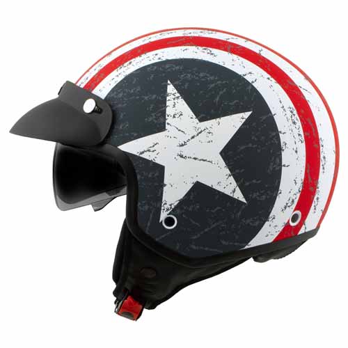 Milwaukee Helmets MPH9701DOT 'Maverick' 3/4 Open Face Stars and Stripes Motorcycle Helmet for Men and Women Biker