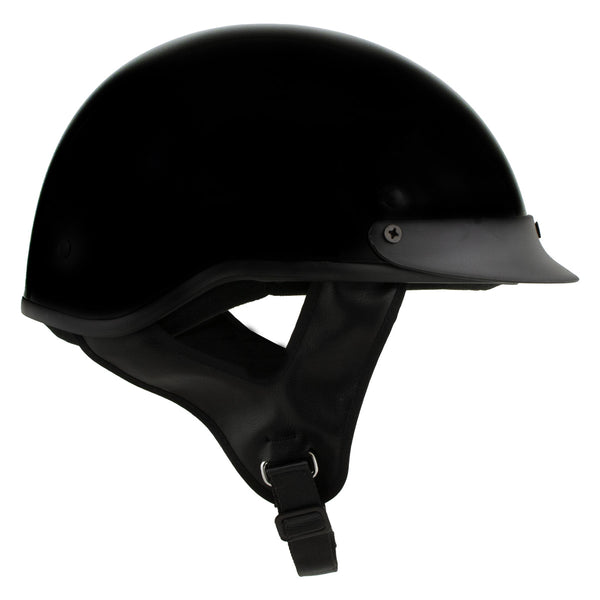 Milwaukee Helmets MPH9719DOT 'Momentum' DOT Black Half Face Motorcycle Helmet for Men and Women Biker w/ Drop Down Visor